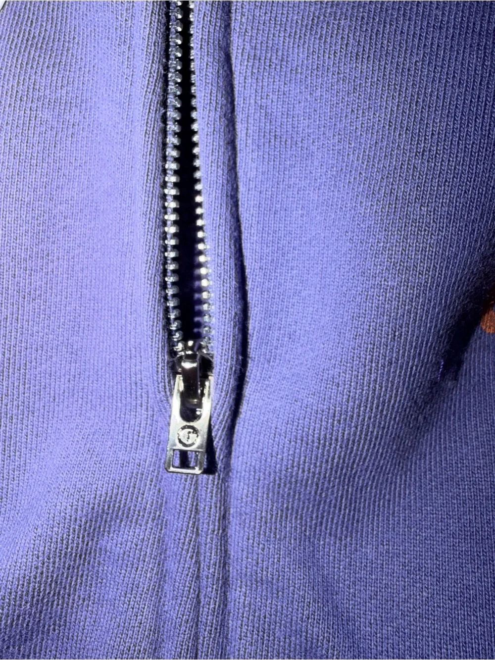 Gallery Dept  Purple Zip Front Hoodie with Orange Logo